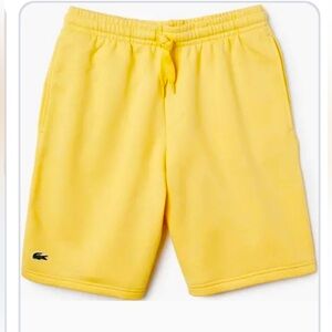New Lacoste Men's Fleece Shorts, Yellow, Large